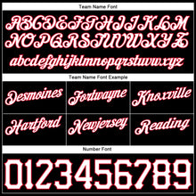 Load image into Gallery viewer, Custom Black White Pinstripe White-Red Authentic Basketball Shorts