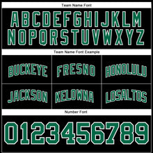 Load image into Gallery viewer, Custom Black White Pinstripe Kelly Green-White Authentic Basketball Shorts