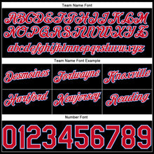 Load image into Gallery viewer, Custom Black White Pinstripe Red-Royal Authentic Basketball Shorts