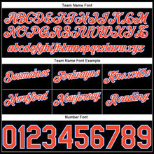 Load image into Gallery viewer, Custom Black White Pinstripe Orange-Royal Authentic Basketball Shorts