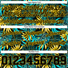 Load image into Gallery viewer, Custom Black Black-Gold 3D Pattern Design Tropical Palm Leaves Authentic Basketball Shorts