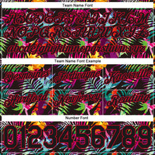 Load image into Gallery viewer, Custom Black Black-Red 3D Pattern Design Tropical Palm Leaves Authentic Basketball Shorts