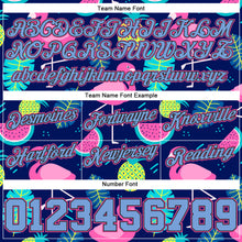 Load image into Gallery viewer, Custom Black Light Blue-Pink 3D Pattern Design Hawaii Flamingo Authentic Basketball Shorts