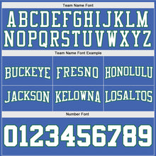 Load image into Gallery viewer, Custom Blue White-Kelly Green Authentic Throwback Basketball Shorts