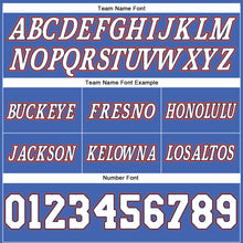 Load image into Gallery viewer, Custom Blue White-Orange Authentic Throwback Basketball Shorts