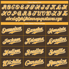 Load image into Gallery viewer, Custom Brown Gold-White Authentic Baseball Jersey
