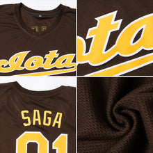 Load image into Gallery viewer, Custom Brown Orange-White Authentic Baseball Jersey