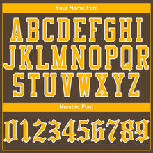 Load image into Gallery viewer, Custom Brown Gold-White Authentic Baseball Jersey