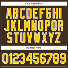 Load image into Gallery viewer, Custom Brown Gold-White Authentic Throwback Rib-Knit Baseball Jersey Shirt