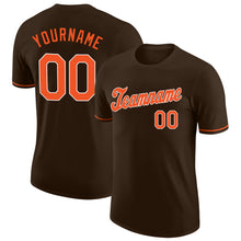 Load image into Gallery viewer, Custom Brown Orange-White Performance T-Shirt