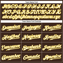 Load image into Gallery viewer, Custom Brown White Pinstripe White-Gold Authentic Baseball Jersey