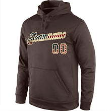 Load image into Gallery viewer, Custom Stitched Brown Vintage USA Flag-Cream Sports Pullover Sweatshirt Hoodie