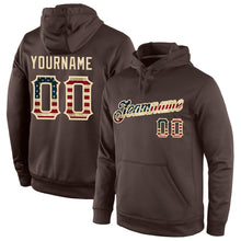 Load image into Gallery viewer, Custom Stitched Brown Vintage USA Flag-Cream Sports Pullover Sweatshirt Hoodie