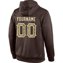 Load image into Gallery viewer, Custom Stitched Brown Camo-Cream Sports Pullover Sweatshirt Hoodie