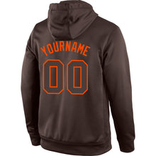 Load image into Gallery viewer, Custom Stitched Brown Brown-Orange Sports Pullover Sweatshirt Hoodie
