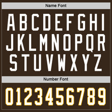 Load image into Gallery viewer, Custom Brown White-Gold Hockey Jersey