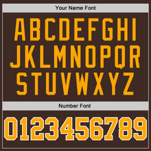 Load image into Gallery viewer, Custom Brown Gold-White Authentic Baseball Jersey