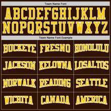 Load image into Gallery viewer, Custom Stitched Brown White Pinstripe Gold-White Sports Pullover Sweatshirt Hoodie