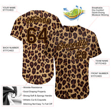 Load image into Gallery viewer, Custom Brown Brown-Old Gold 3D Pattern Design Leopard Authentic Baseball Jersey