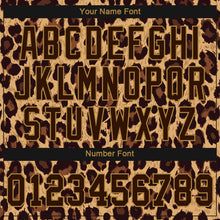 Load image into Gallery viewer, Custom Brown Brown-Old Gold 3D Pattern Design Leopard Authentic Baseball Jersey