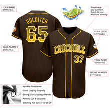 Load image into Gallery viewer, Custom Brown Gold-White Authentic Drift Fashion Baseball Jersey