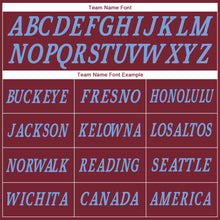 Load image into Gallery viewer, Custom Stitched Burgundy Burgundy-Light Blue Sports Pullover Sweatshirt Hoodie