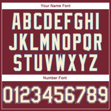 Load image into Gallery viewer, Custom Stitched Burgundy Cream-Light Blue Sports Pullover Sweatshirt Hoodie