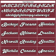 Load image into Gallery viewer, Custom Burgundy White-Black Mesh Authentic Throwback Football Jersey