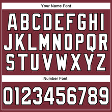Load image into Gallery viewer, Custom Burgundy White-Black Mesh Authentic Throwback Football Jersey