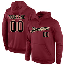 Load image into Gallery viewer, Custom Stitched Burgundy Black-Cream Sports Pullover Sweatshirt Hoodie