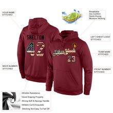 Load image into Gallery viewer, Custom Stitched Burgundy Vintage USA Flag-Cream Sports Pullover Sweatshirt Hoodie