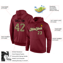 Load image into Gallery viewer, Custom Stitched Burgundy Camo-Black Sports Pullover Sweatshirt Hoodie