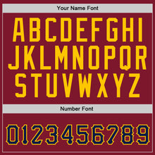 Load image into Gallery viewer, Custom Stitched Burgundy Navy-Gold Sports Pullover Sweatshirt Hoodie
