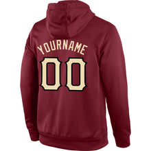 Load image into Gallery viewer, Custom Stitched Burgundy Cream-Black Sports Pullover Sweatshirt Hoodie