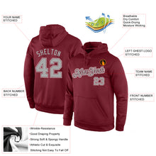 Load image into Gallery viewer, Custom Stitched Burgundy Gray-White Sports Pullover Sweatshirt Hoodie