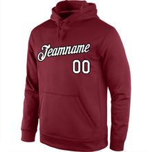 Load image into Gallery viewer, Custom Stitched Burgundy White-Black Sports Pullover Sweatshirt Hoodie