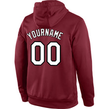 Load image into Gallery viewer, Custom Stitched Burgundy White-Black Sports Pullover Sweatshirt Hoodie
