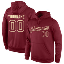 Load image into Gallery viewer, Custom Stitched Burgundy Burgundy-Cream Sports Pullover Sweatshirt Hoodie