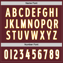 Load image into Gallery viewer, Custom Burgundy White-Gold Hockey Jersey