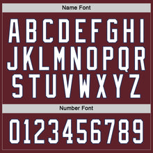 Load image into Gallery viewer, Custom Burgundy White-Navy Hockey Jersey