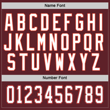 Load image into Gallery viewer, Custom Burgundy White-Orange Hockey Jersey