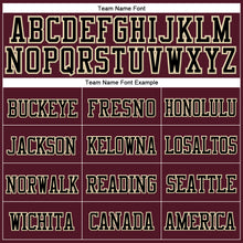 Load image into Gallery viewer, Custom Burgundy Black-Cream Stitched Cuffed Knit Hat