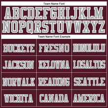 Load image into Gallery viewer, Custom Burgundy Gray-White Stitched Cuffed Knit Hat