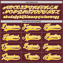 Load image into Gallery viewer, Custom Burgundy Gold-White Hockey Jersey
