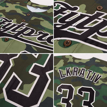 Load image into Gallery viewer, Custom Camo Black-City Cream Authentic Salute To Service Baseball Jersey