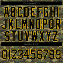 Load image into Gallery viewer, Custom Camo Black-Gold Authentic Salute To Service Baseball Jersey