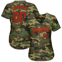 Load image into Gallery viewer, Custom Camo Red-Old Gold Authentic Salute To Service Baseball Jersey