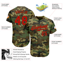 Load image into Gallery viewer, Custom Camo Red-Old Gold Authentic Salute To Service Baseball Jersey