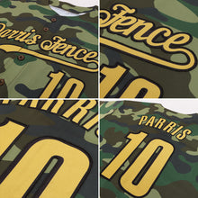 Load image into Gallery viewer, Custom Camo Old Gold-Black Authentic Salute To Service Baseball Jersey
