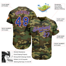 Load image into Gallery viewer, Custom Camo Royal-Red Authentic Salute To Service Baseball Jersey